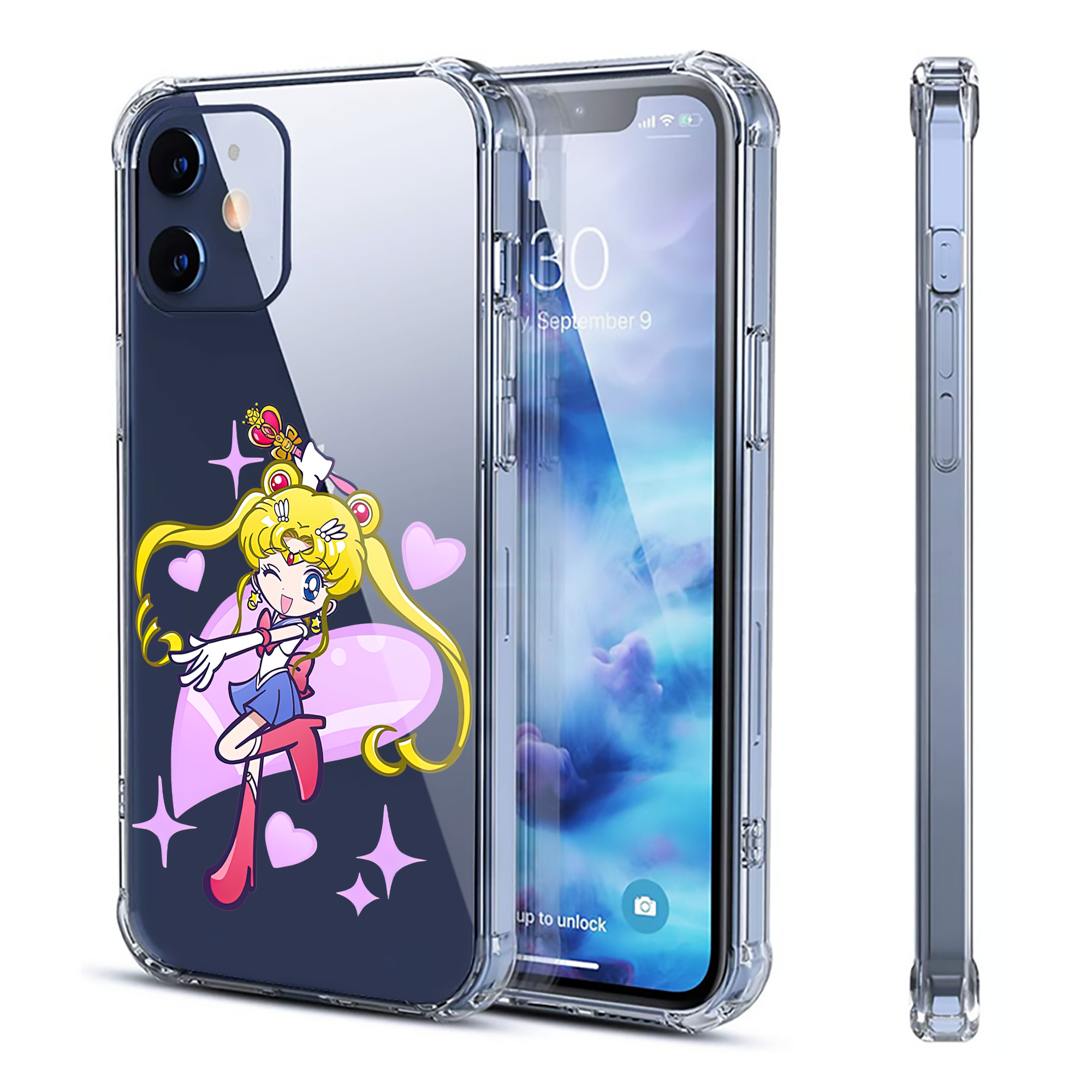 （画像用） 美少女戦士セーラームーン 月野 うさぎ つきの うさぎ Sailor Moon Tsukino Usagi 【iPhone 12シリーズ対応】透明スマホケース（クリアソフトケース）